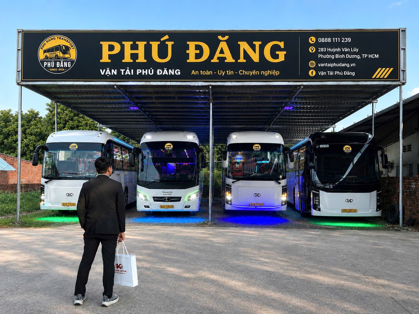 Nhà xe với đội xe Kimlong 99-N47 47 chỗ và các dòng xe khác tại Bình Dương